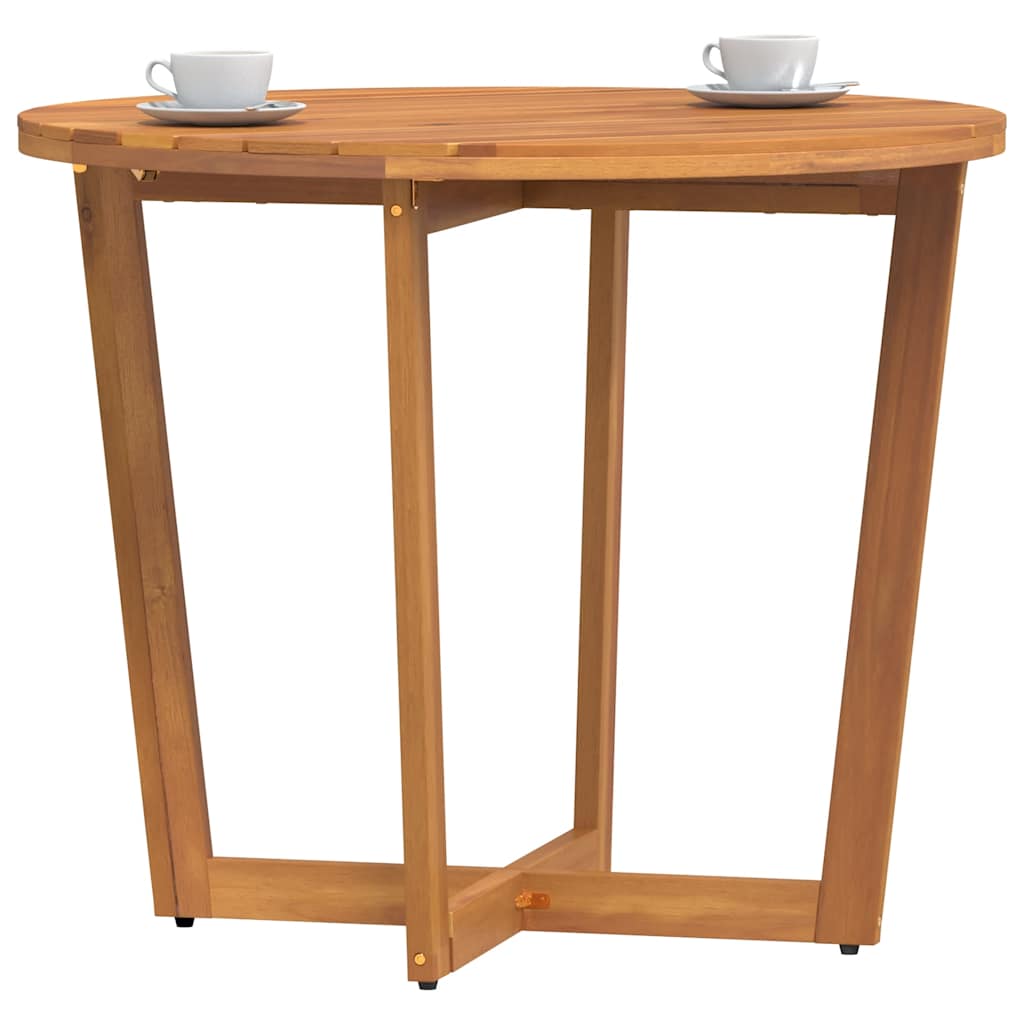 Garten-Esstisch Rund Ø90x75 cm Massivholz Akazie