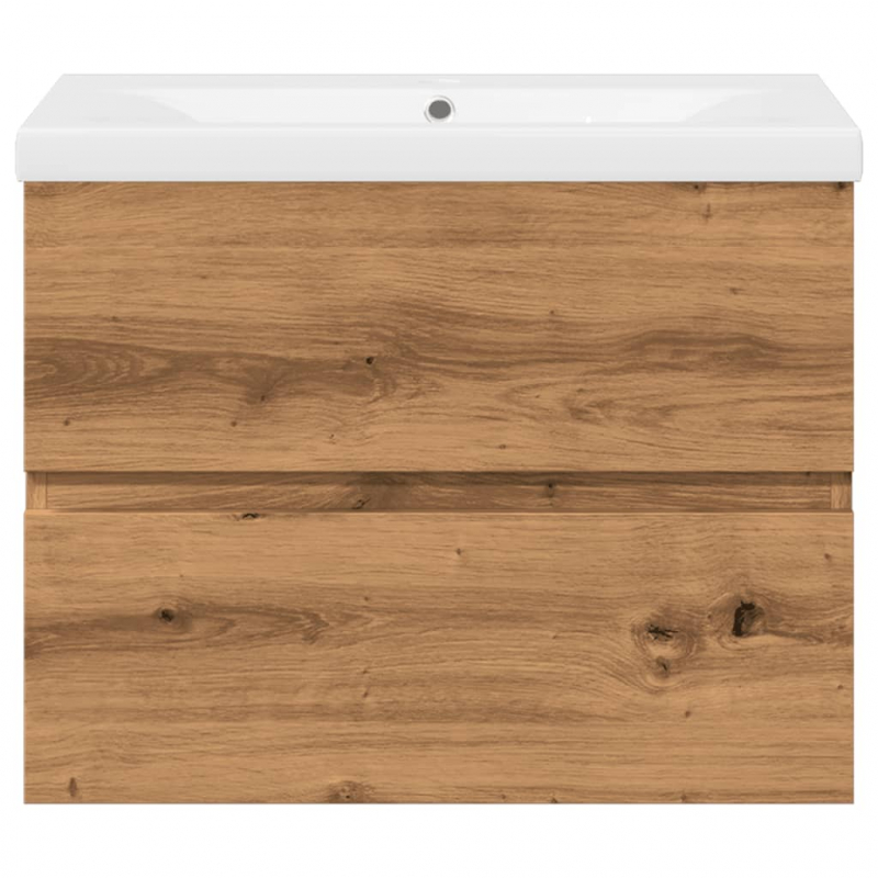 Waschbeckenunterschrank mit Einbaubecken Artisan-Eiche