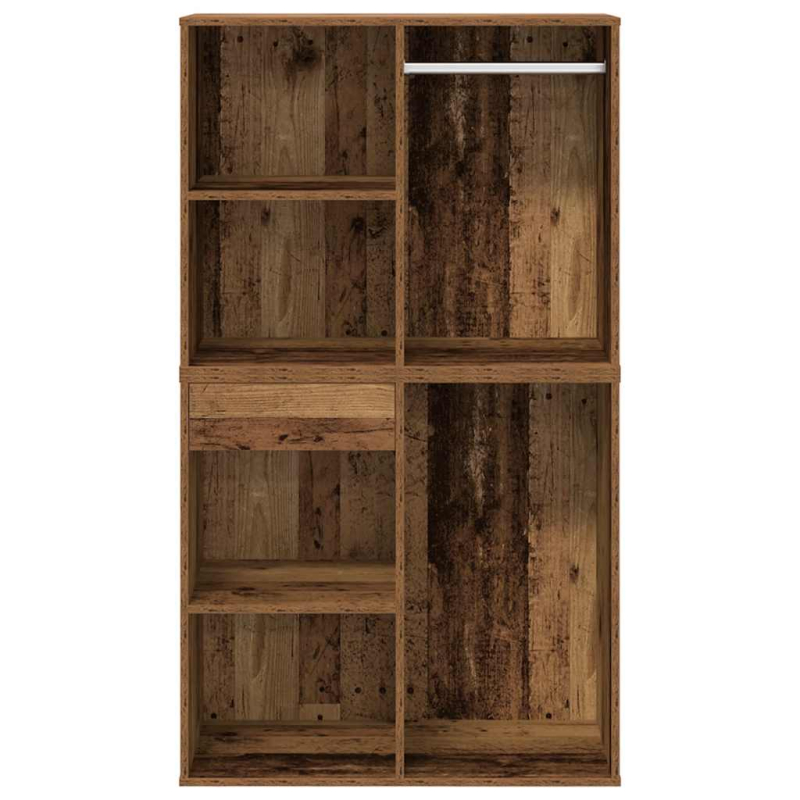 Schminktisch-Set mit LED-Leuchten Altholz-Optik Holzwerkstoff