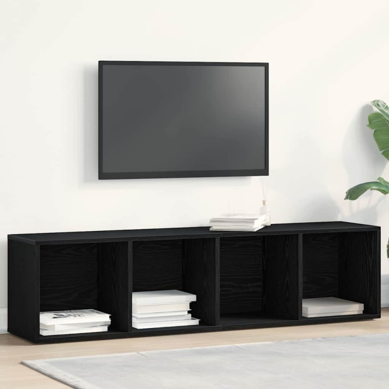 Bücherregal Schwarz Eichen-Optik 36x30x143 cm Holzwerkstoff