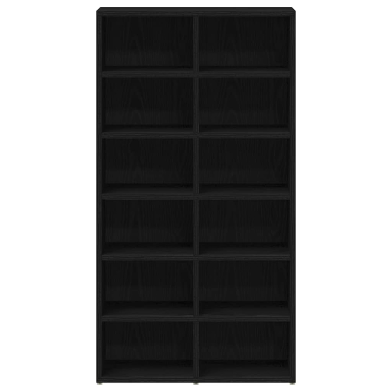 Schuhregal Schwarz Eichen-Optik 54x34x100,5 cm Holzwerkstoff