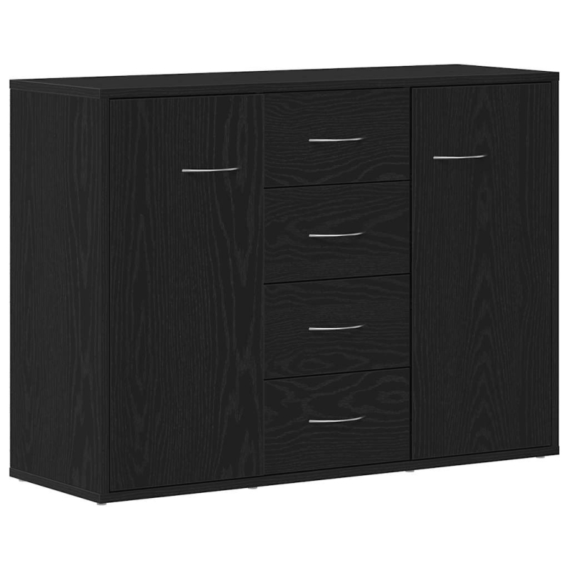 Sideboard Schwarz Eichen-Optik 88x30x64 cm Holzwerkstoff