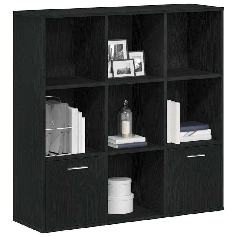 Bücherschrank Schwarz Eichen-Optik 98x29x97,5 cm Holzwerkstoff
