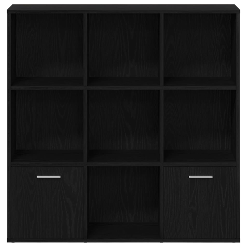 Bücherschrank Schwarz Eichen-Optik 98x29x97,5 cm Holzwerkstoff