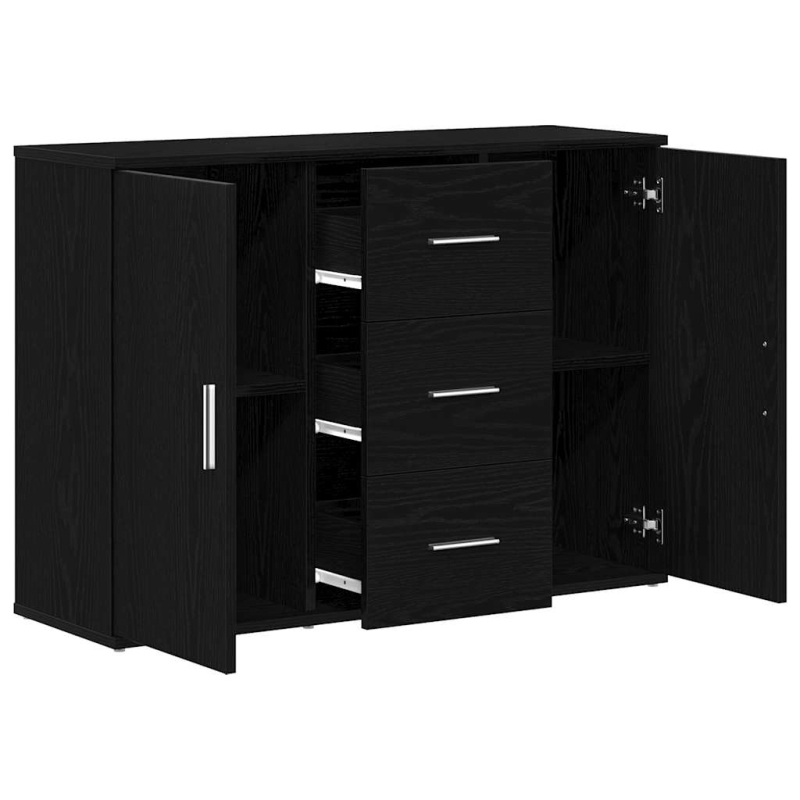 Sideboard Schwarz Eichen-Optik 91x29,5x65 cm Holzwerkstoff