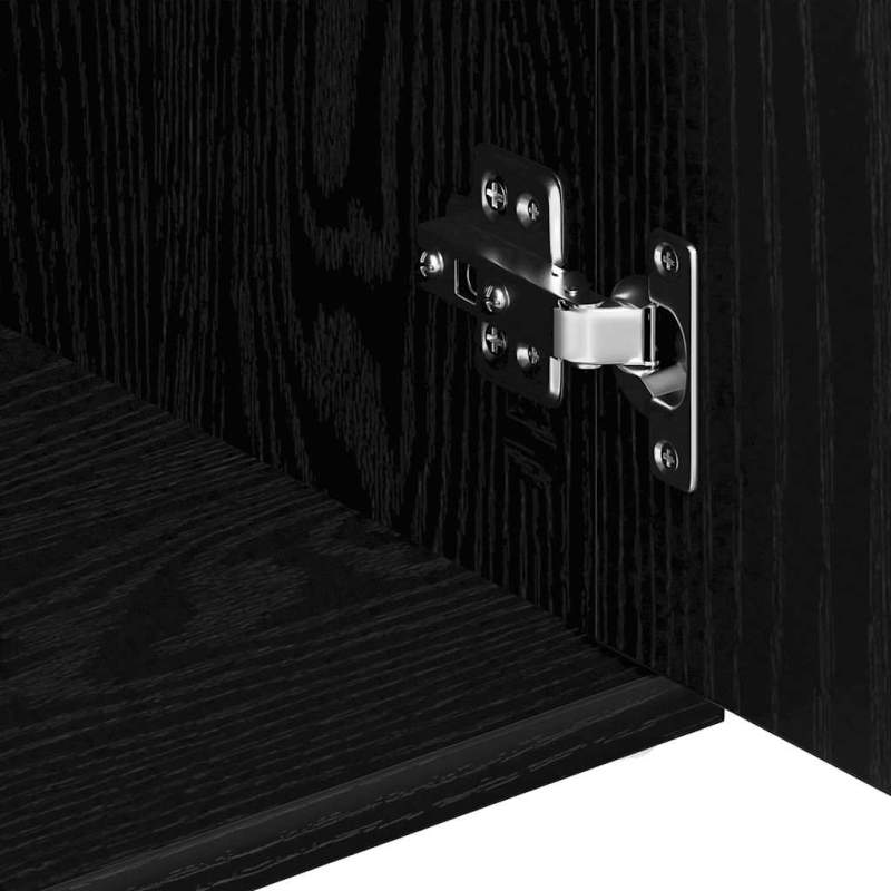 Sideboard Schwarz Eichen-Optik 91x29,5x65 cm Holzwerkstoff