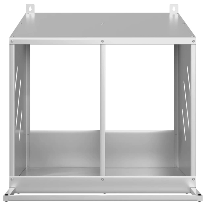 Hühner-Nistkasten mit 2 Fächern Verzinktes Silber Metall