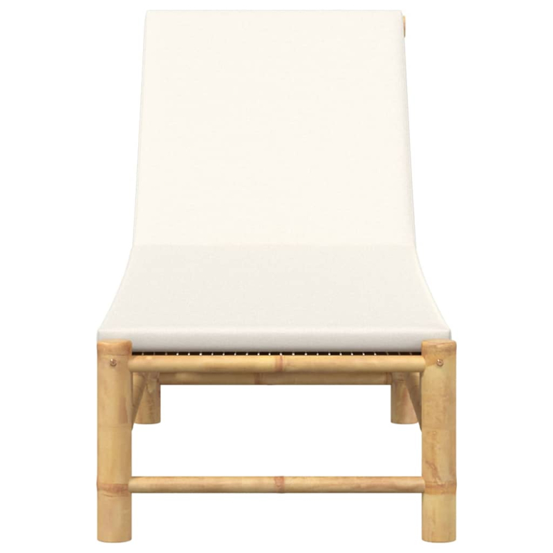 Sonnenliege mit Auflage 55x199x30 cm Bambus