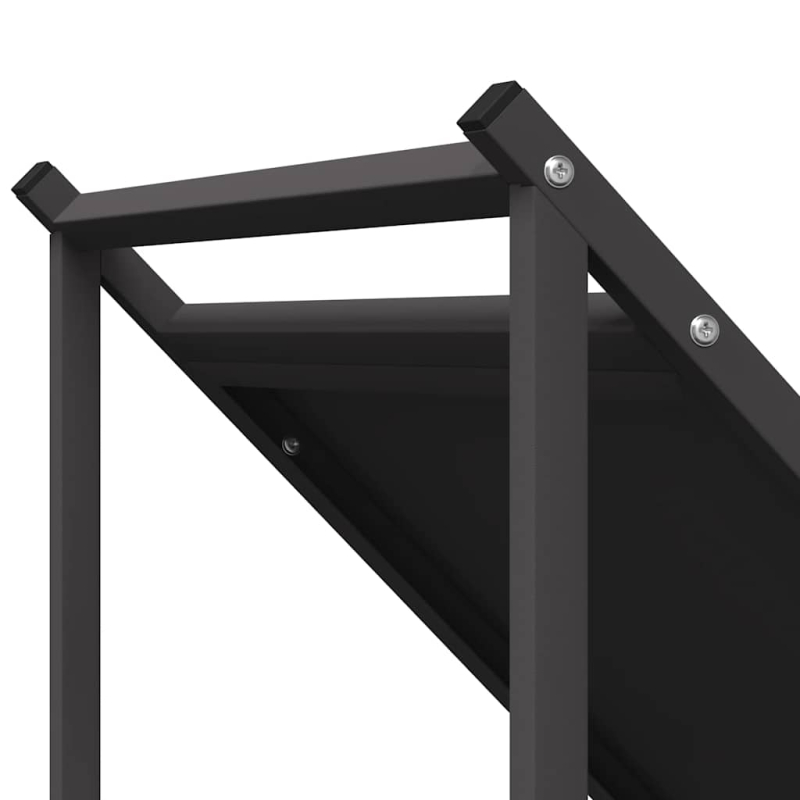 Brennholzregal Schwarz 70x43x34,5 cm Kaltgewalzter Stahl