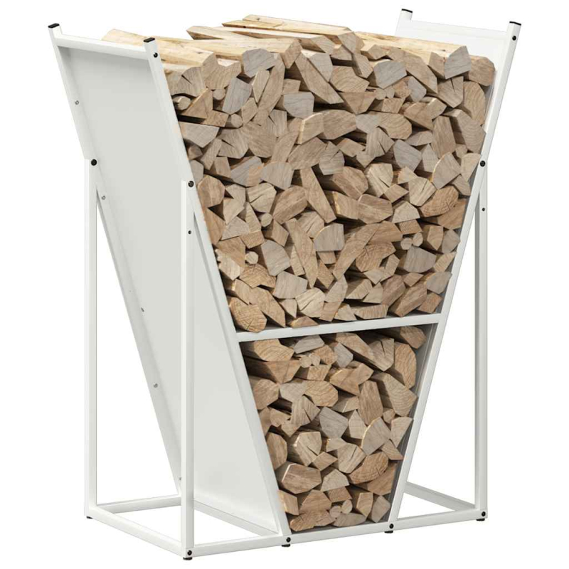 Brennholzregal Weiß 69,5x35x81 cm Kaltgewalzter Stahl