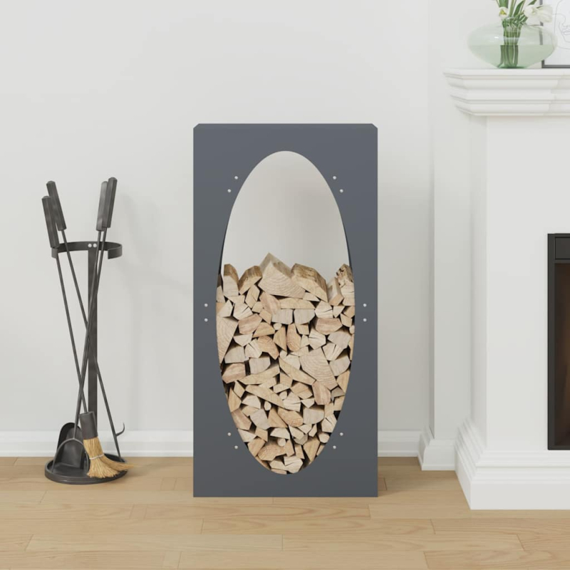 Brennholzregal Anthrazit 50x23x100 cm Kaltgewalzter Stahl