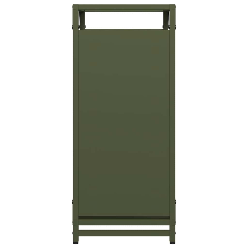 Brennholzregal Olivgrün 44x28x65 cm Kaltgewalzter Stahl