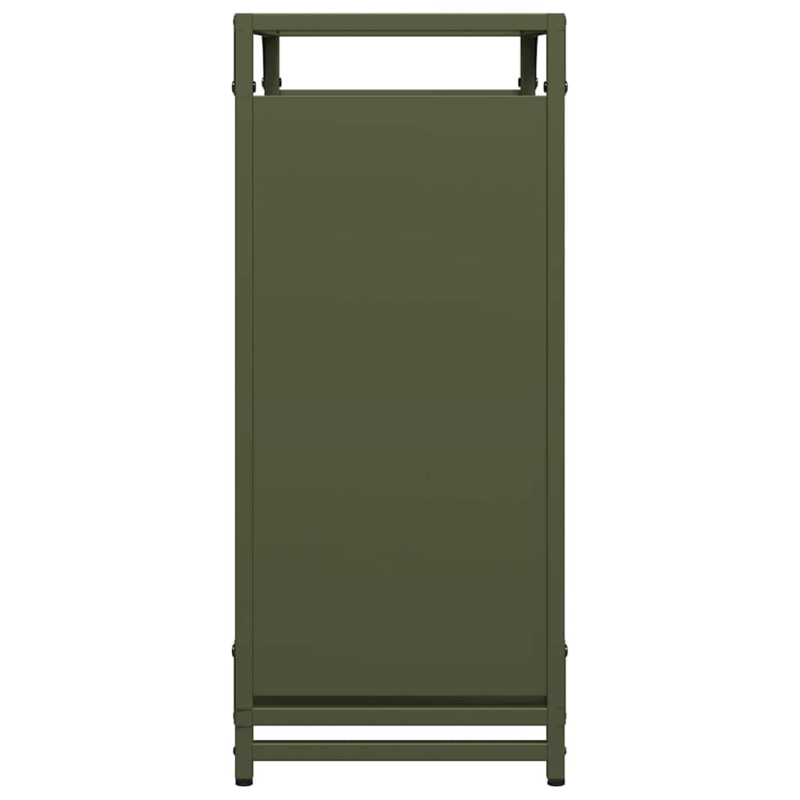 Brennholzregal Olivgrün 60x28x65 cm Kaltgewalzter Stahl