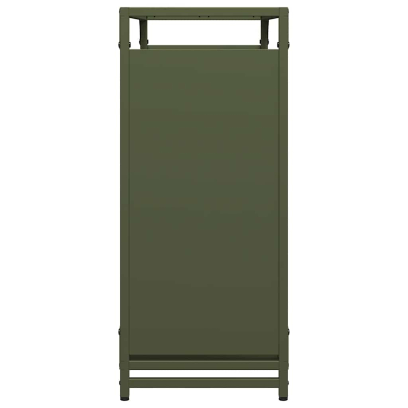 Brennholzregal Olivgrün 90x28x65 cm Kaltgewalzter Stahl