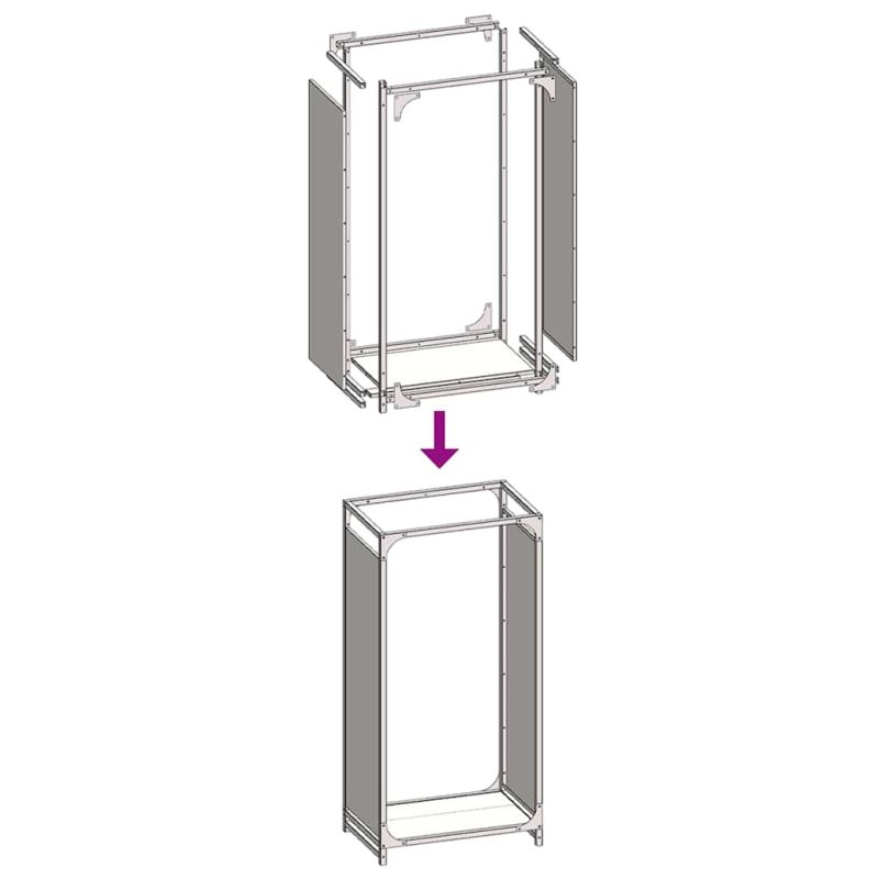 Brennholzregal Weiß 44x28x90 cm Kaltgewalzter Stahl