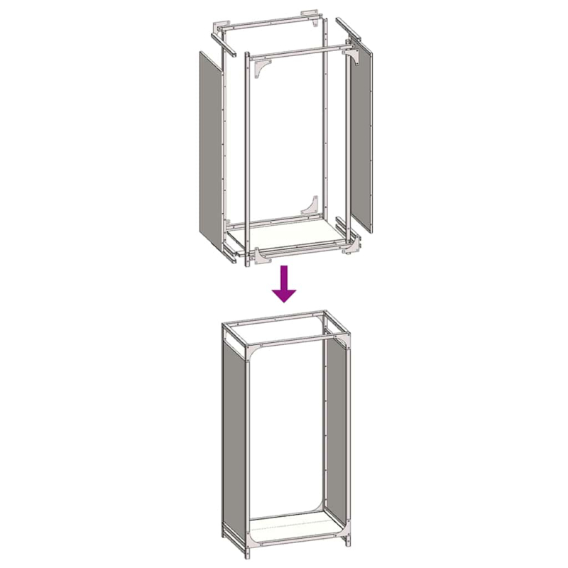 Brennholzregal Anthrazit 44x28x90 cm Kaltgewalzter Stahl