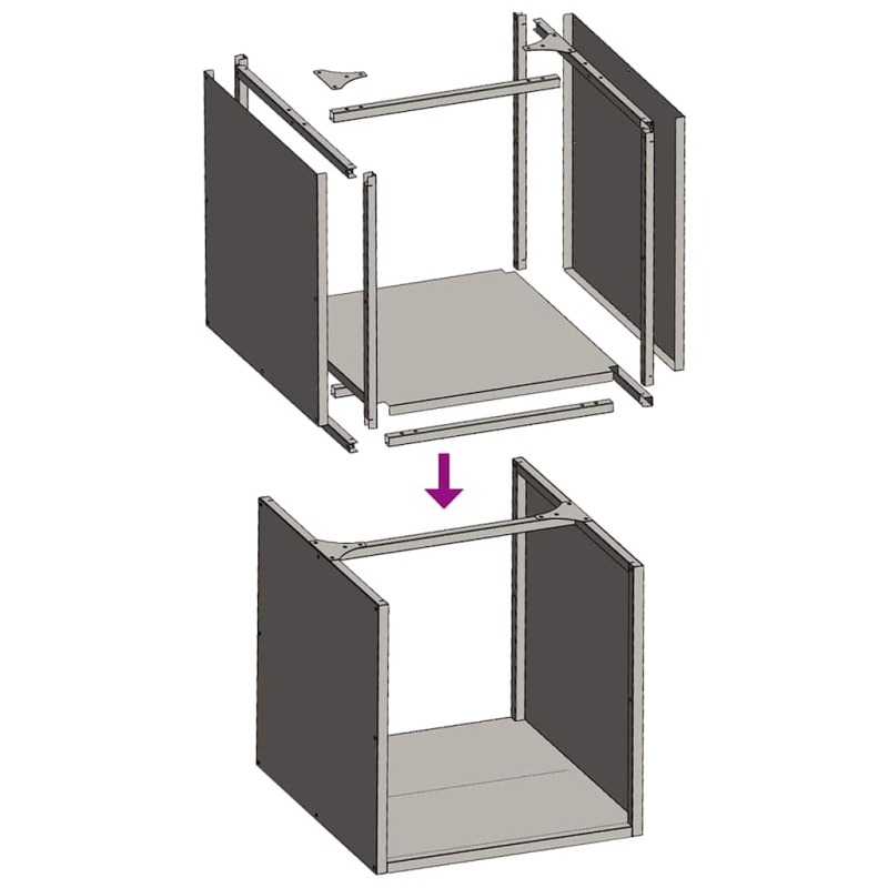 Brennholzregal Anthrazit 40x40x40 cm Kaltgewalzter Stahl