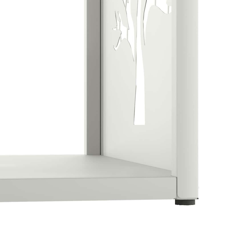 Brennholzregal Weiß 40x40x40 cm Kaltgewalzter Stahl