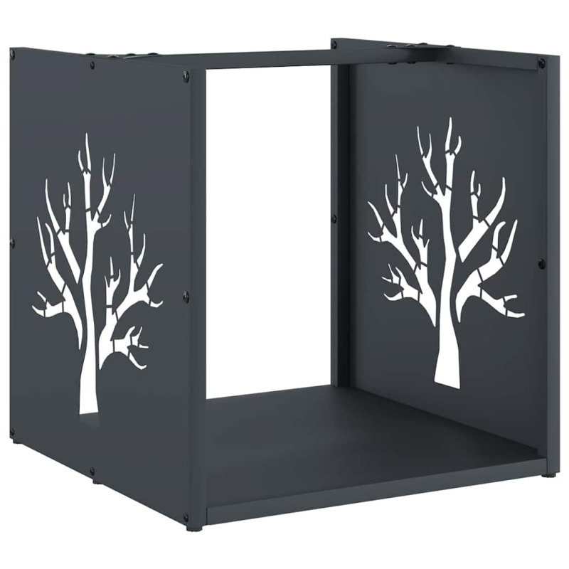 Brennholzregal Anthrazit 40x40x40 cm Kaltgewalzter Stahl