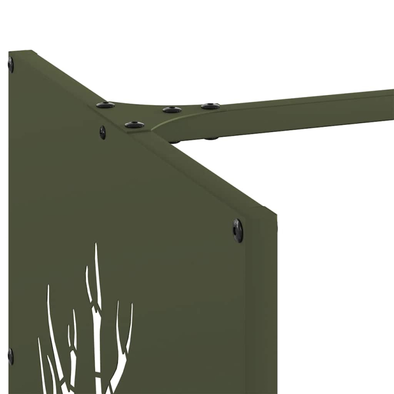 Brennholzregal Olivgrün 40x40x40 cm Kaltgewalzter Stahl