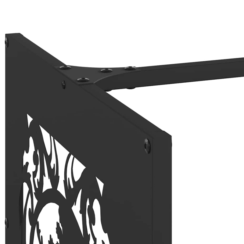 Brennholzregal Schwarz 40x40x40 cm Kaltgewalzter Stahl