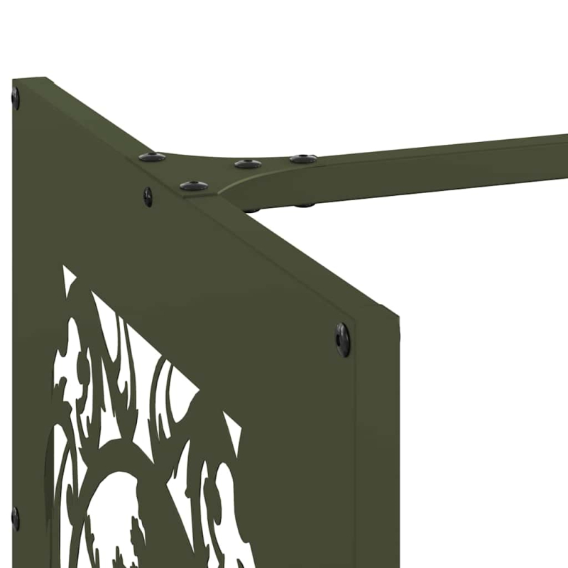 Brennholzregal Olivgrün 40x40x40 cm Kaltgewalzter Stahl