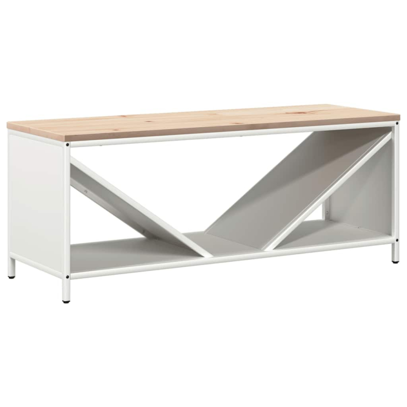 Brennholzregal mit Holzplatte Weiß 100,5x35,5x40 cm