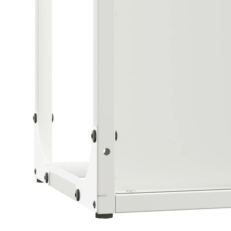 Brennholzregal Weiß 25x25x100 cm Kaltgewalzter Stahl