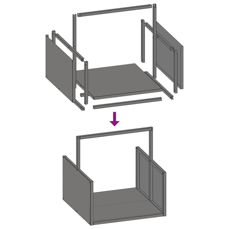 Brennholzregal Anthrazit 40x40x40 cm Kaltgewalzter Stahl