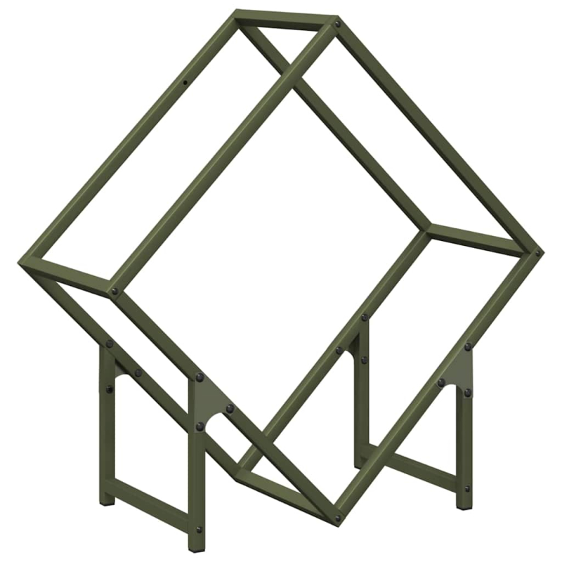 Brennholzregal Olivgrün 60x25x60 cm Kaltgewalzter Stahl