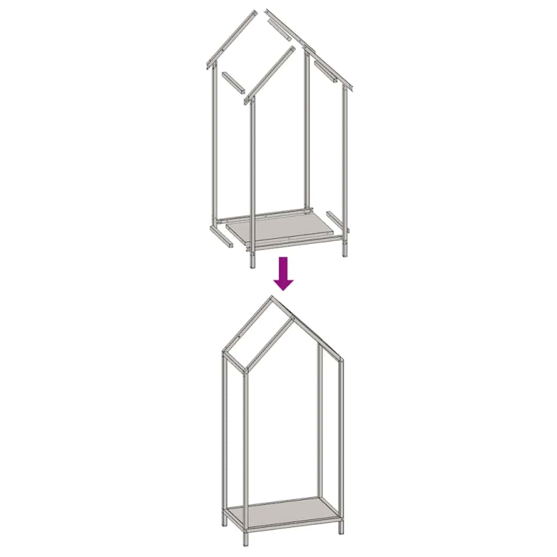 Brennholzregal Weiß 40x25x90 cm Kaltgewalzter Stahl