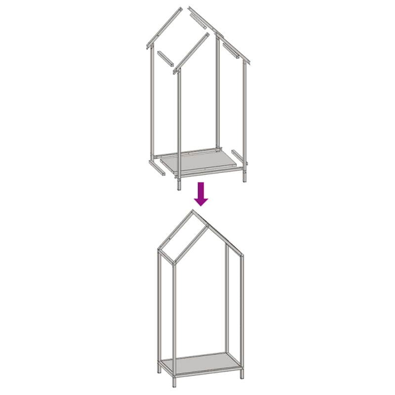 Brennholzregal Anthrazit 40x25x90 cm Kaltgewalzter Stahl