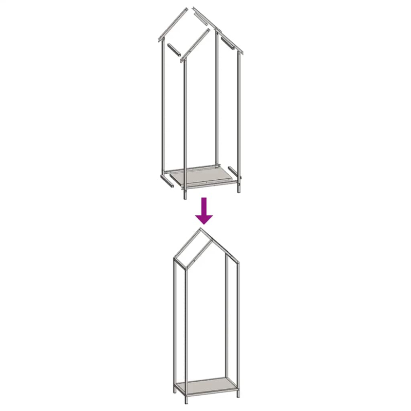 Brennholzregal Anthrazit 40x25x120 cm Kaltgewalzter Stahl