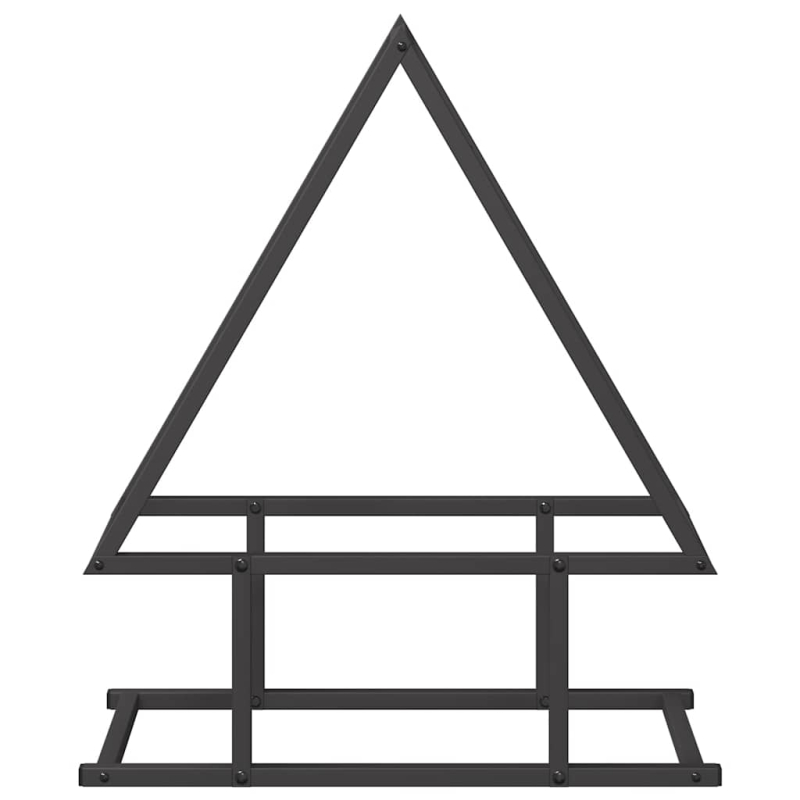 Brennholzregal Schwarz 50x25x60 cm Kaltgewalzter Stahl