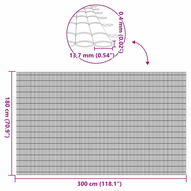 Gartenzaun Doppelseitig Grün 1,8x3 m PVC
