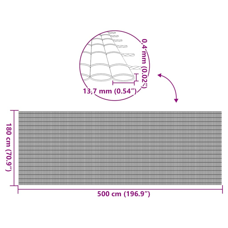Gartenzaun Doppelseitig Weiß 1,8x5 m PVC