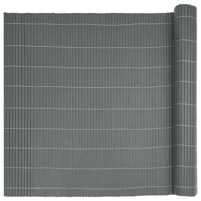 Gartenzaun Doppelseitig Grau 1,8x5 m PVC