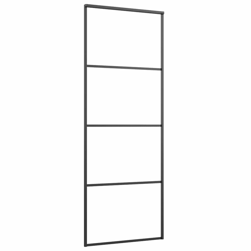 Schiebetür mit Beschlag 76x205 cm ESG-Glas & Aluminium