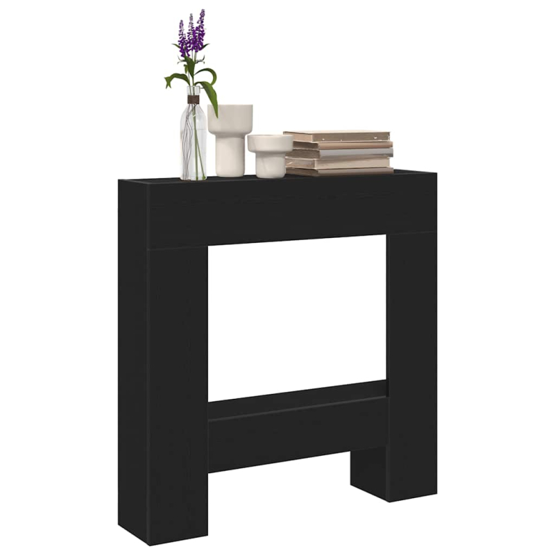 Kaminumrandung Schwarz Eichen-Optik 81x18x82 cm Holzwerkstoff