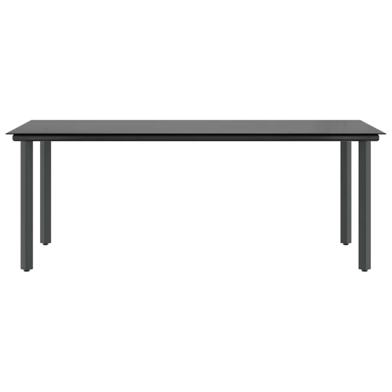 7-teiliges Garten-Esszimmerset aus schwarzem Polyrattanglas