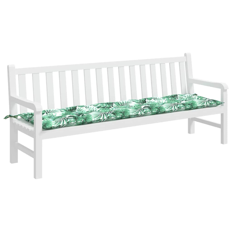 Gartenbank-Auflage Blattmuster 200x50x7 cm Oxford-Gewebe