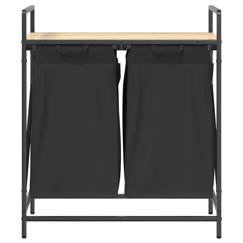 Wäschekorb 2 Fächer mit Ablage Sonoma-Eiche