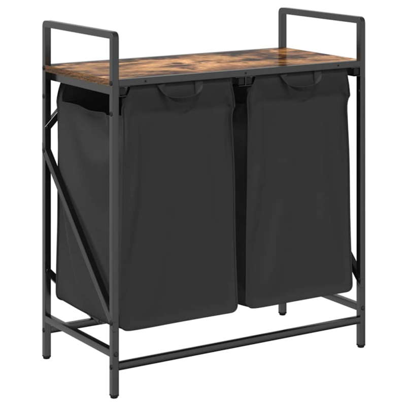 Wäschekorb 2 Fächer mit Ablage Räuchereiche