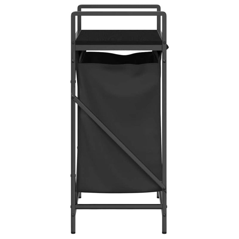 Wäschekorb 1 Fach mit Ablage Schwarz Eichen-Optik