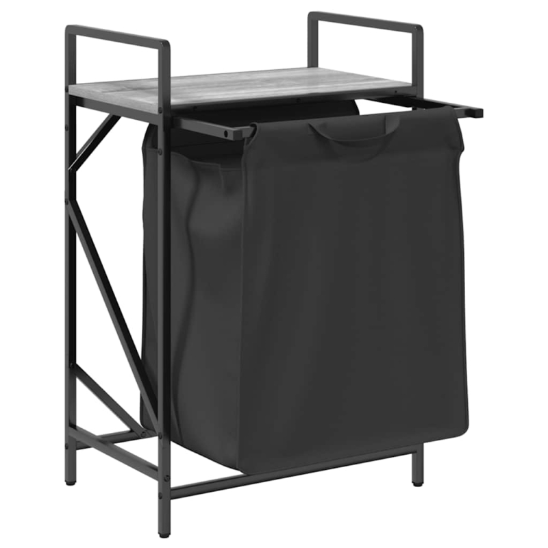 Wäschekorb 1 Fach mit Ablage Grau Sonoma