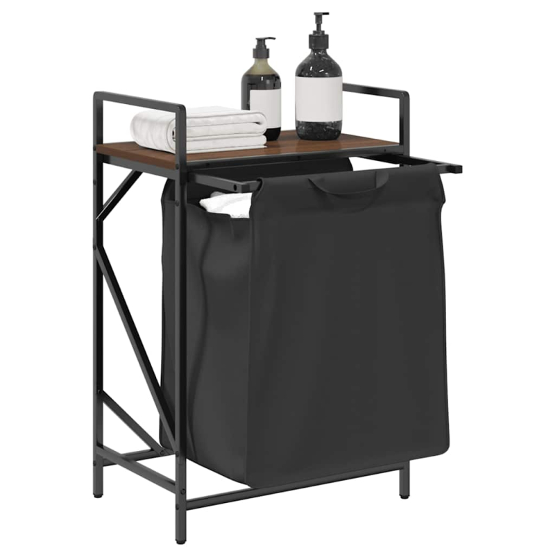 Wäschekorb 1 Fach mit Ablage Braun Eichen-Optik