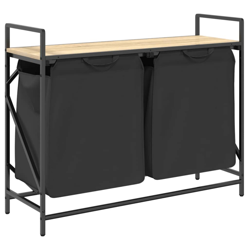 Wäschekorb 2 Fächer mit Ablage Sonoma-Eiche