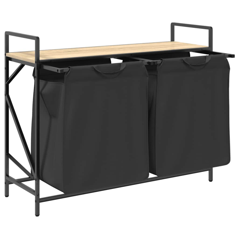 Wäschekorb 2 Fächer mit Ablage Sonoma-Eiche