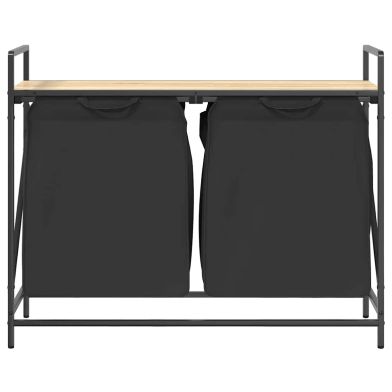 Wäschekorb 2 Fächer mit Ablage Sonoma-Eiche