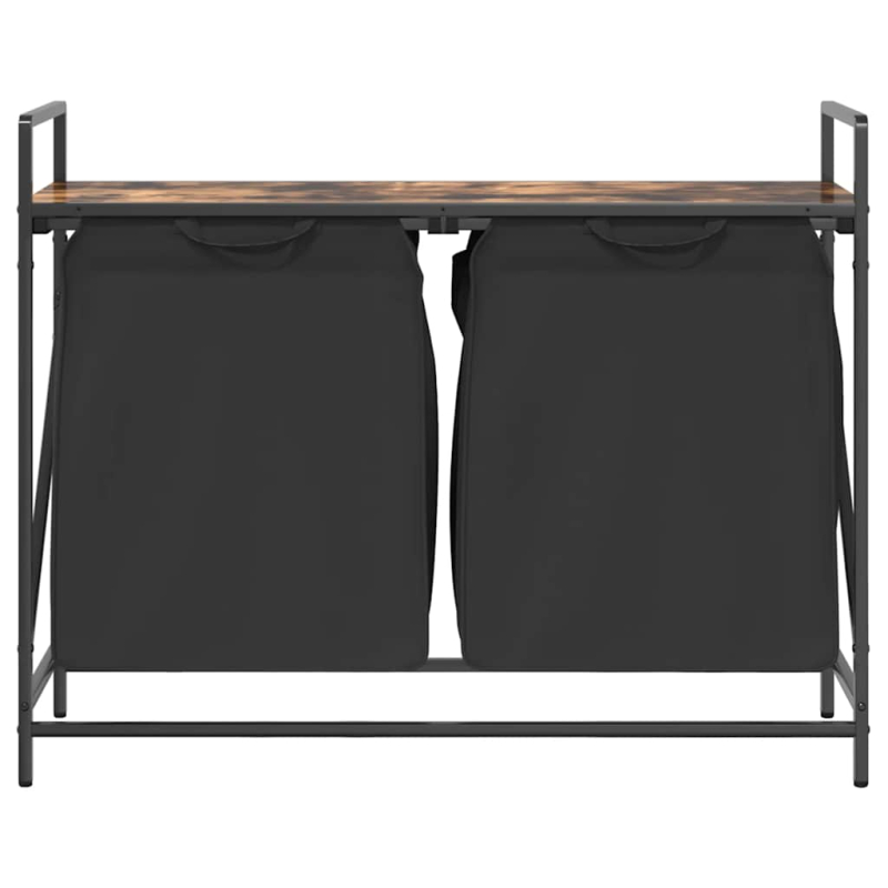 Wäschekorb 2 Fächer mit Ablage Räuchereiche